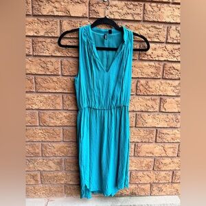 Mango Teal Sleeveless Vneck‎ Shift Dress
